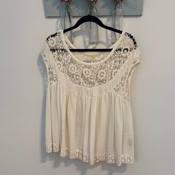 Free People Tops - Free People Cream Lace Blouse